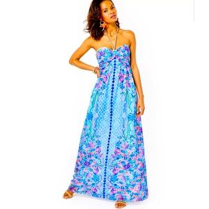 Lilly Pulitzer Viv Maxi Dress - Multi Hidden Treasure Engineered Woven size 6